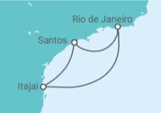 Itinerário do Cruzeiro  Rio de Janeiro, Itajaí - Costa Cruzeiros