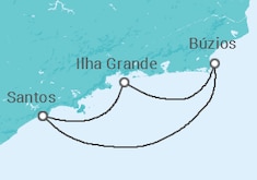 Itinerário do Cruzeiro  Buzios, Ilha Grande 2024 - MSC Cruzeiros