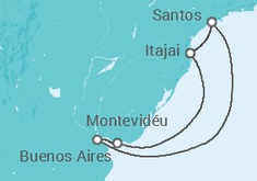 Itinerário do Cruzeiro  Uruguai, Argentina, Brasil - Costa Cruzeiros