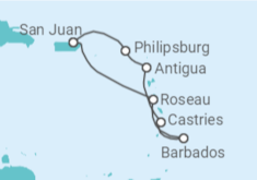 Itinerário do Cruzeiro  Sint Maarten, Santa Lúcia, Barbados - Celebrity Cruises