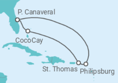 Itinerário do Cruzeiro  Natal em Sint Maarten e Ilhas Virgens  - Royal Caribbean