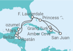 Itinerário do Cruzeiro  México, Honduras, Belize, Estados Unidos, Porto Rico, Bahamas - Princess Cruises