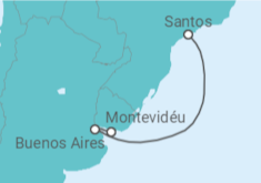 Itinerário do Cruzeiro  de Montevidéu a Santos - Costa Cruzeiros