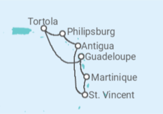 Itinerário do Cruzeiro  Antilhas, Ilhas Virgens - Costa Cruzeiros