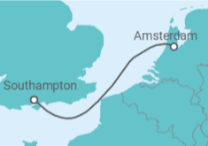 Itinerário do Cruzeiro  Bélgica, Holanda - Cunard