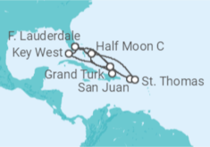 Itinerário do Cruzeiro  Bahamas, Estados Unidos, Porto Rico, Ilhas Virgens Americanas - Holland America Line