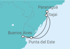 Itinerário do Cruzeiro  Punta Del Este, Buenos Aires, Paranaguá - MSC Cruzeiros