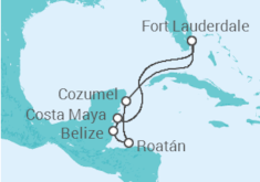 Itinerário do Cruzeiro  México, Honduras, Belize - Princess Cruises