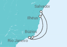 Itinerário do Cruzeiro  Salvador, Ilhéus, Búzios - MSC Cruzeiros
