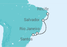 Itinerário do Cruzeiro  De Santos a Recife - Costa Cruzeiros
