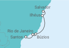 Itinerário do Cruzeiro  De Salvador a Santos - MSC Cruzeiros