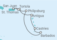 Itinerário do Cruzeiro  Barbados, Antígua, Santa Lúcia - NCL Norwegian Cruise Line