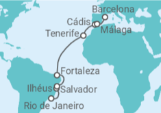 Itinerário do Cruzeiro  Do Rio de Janeiro a Barcelona - Costa Cruzeiros
