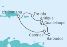 Itinerário do Cruzeiro  Caribe Oriental - Costa Cruzeiros