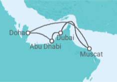 Itinerário do Cruzeiro  Emirados Árabes, Omã, Qatar - Costa Cruzeiros