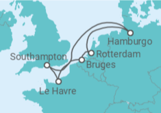 Itinerário do Cruzeiro  Bélgica, França, Reino Unido, Alemanha - MSC Cruzeiros