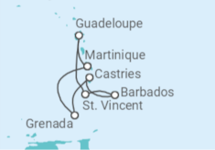Itinerário do Cruzeiro  Barbados, Santa Lúcia, Martinica - MSC Cruzeiros
