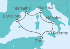 Itinerário do Cruzeiro  Tunísia, Itália, França - MSC Cruzeiros