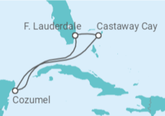 Itinerário do Cruzeiro  México e Bahamas - Disney Cruise Line