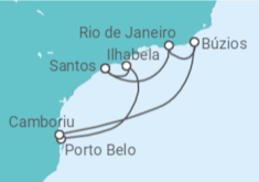 Itinerário do Cruzeiro  Costa Brasileira 2025 - Costa Cruzeiros