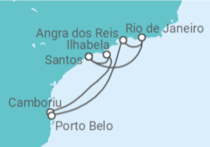 Itinerário do Cruzeiro  Costa Brasileira 2025 - Costa Cruzeiros
