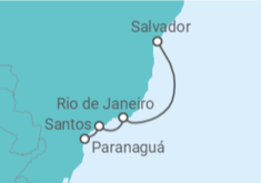 Itinerário do Cruzeiro  De Salvador a Paranaguá - MSC Cruzeiros