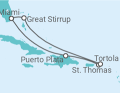 Itinerário do Cruzeiro  Ilhas Virgens Americanas e Britânicas - NCL Norwegian Cruise Line