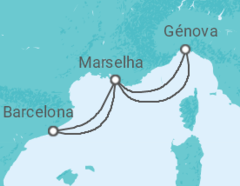 Itinerário do Cruzeiro  França, Itália - MSC Cruzeiros