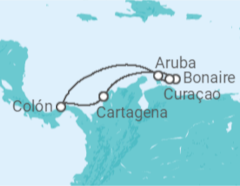 Itinerário do Cruzeiro  Colômbia, Bonaire, San Eustaquio y Saba, Curaçao, Aruba - Royal Caribbean