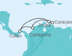 Itinerário do Cruzeiro  Colômbia, Curaçao, Aruba - Royal Caribbean