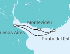 Itinerário do Cruzeiro  Uruguai - Costa Cruzeiros