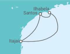 Itinerário do Cruzeiro  Brasil - Costa Cruzeiros