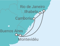 Itinerário do Cruzeiro  Brasil, Argentina - Costa Cruceros
