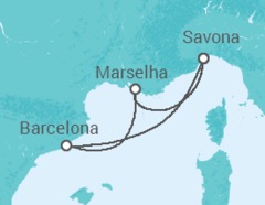 Itinerário do Cruzeiro  Itália, Espanha - Costa Cruceros
