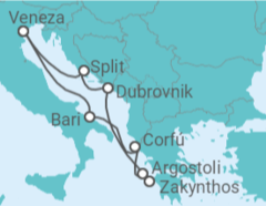 Itinerário do Cruzeiro  Itália, Grécia, Croácia - Costa Cruceros
