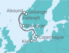 Itinerário do Cruzeiro  Dinamarca, Noruega - Costa Cruzeiros