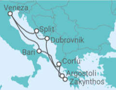 Itinerário do Cruzeiro  Itália, Grécia, Croácia - Costa Cruzeiros