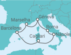 Itinerário do Cruzeiro  França, Espanha, Itália - Costa Cruzeiros